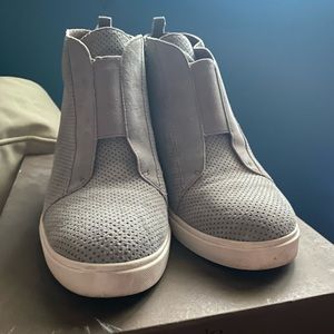 Paolo Wedge Sneakers - Felicia in Rock Grey Suede